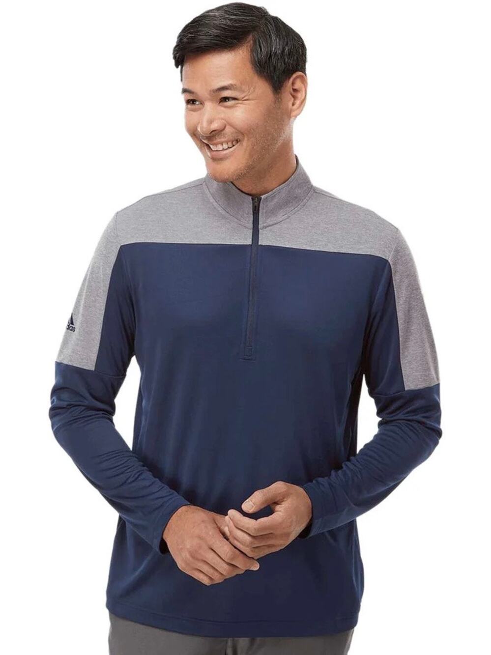 Adidas Blue&Gray UPF50 Lightweight Golf Sweatshirt Sz.L NWT